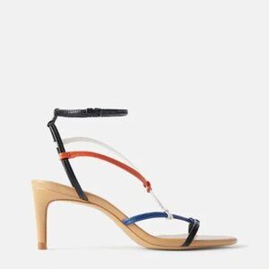 Chic Zara Multicolored Strappy Heels (Size 37)